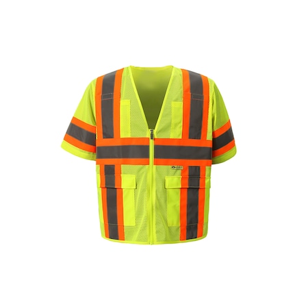 Class 3 Mesh Contrast High Viz Vest, 3X-Large, Lime